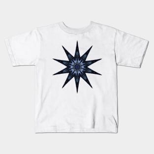 10-point Star, Shades of Blue Kids T-Shirt